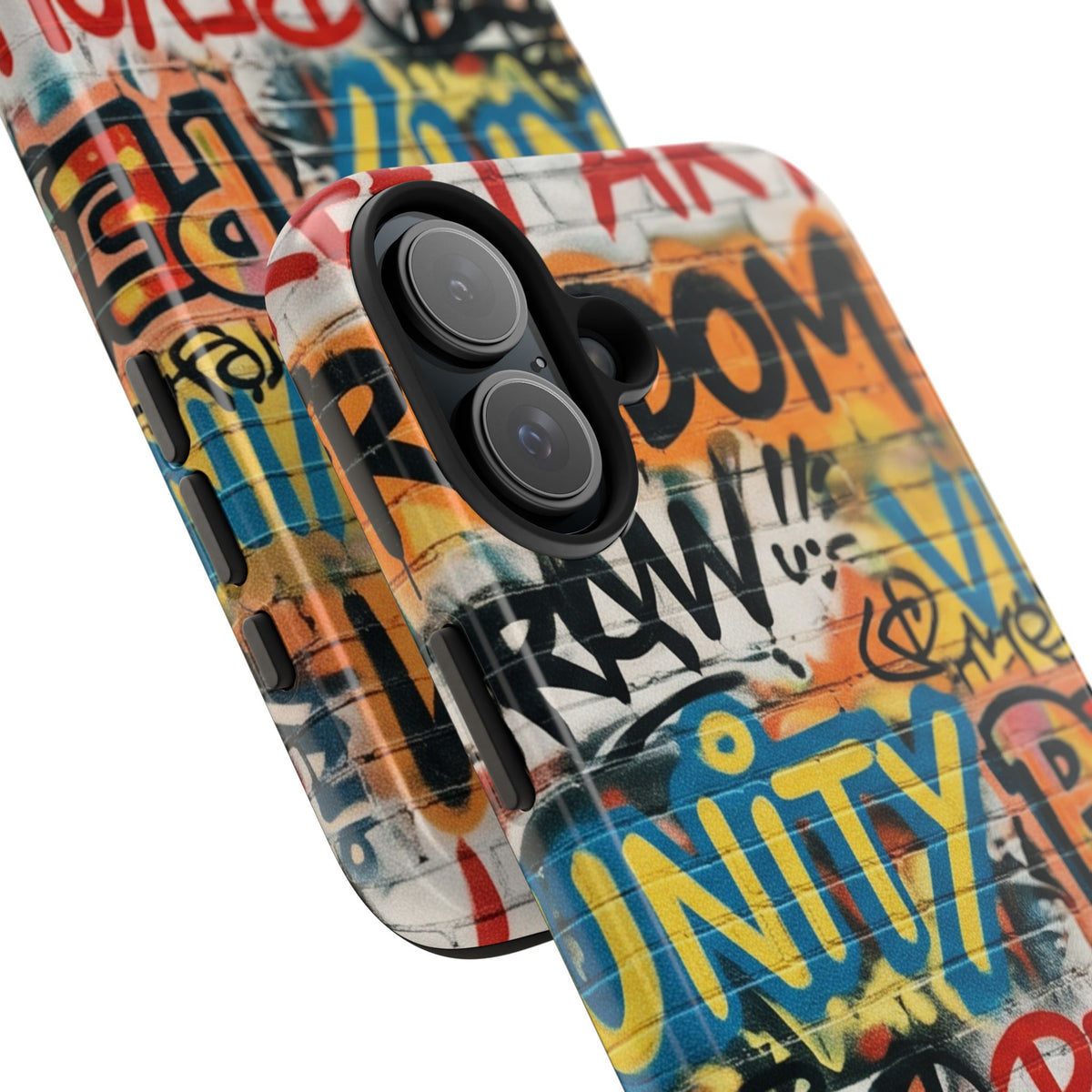 iPhone Tough Cases Phone Cases for iPhone 15\16\17\18 – Dual Layer, Matte/Glossy Finish, Wireless Charging Compatible. Urban Graffiti Tough Phone Case – Colorful Street Art Design