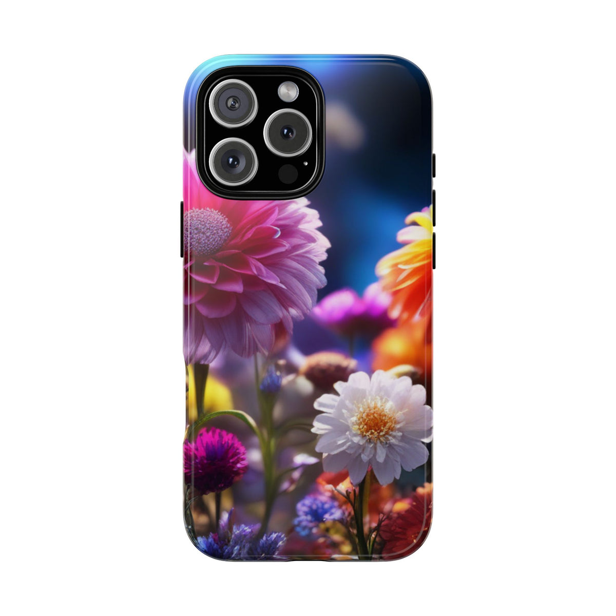 iPhone Tough Cases Phone Cases for iPhone 14\15\16\17 – Dual Layer, Matte/Glossy Finish, Wireless Charging Compatible, Floral Garden Phone Case — Vibrant Bloom Protective iPhone Cover