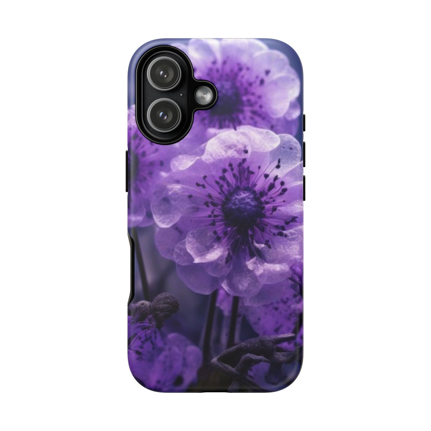 Purple Floral iPhone Case, Tough Cases for iPhone 17/16/15/14- Tough & Stylish Phone Protection. Gifts for her