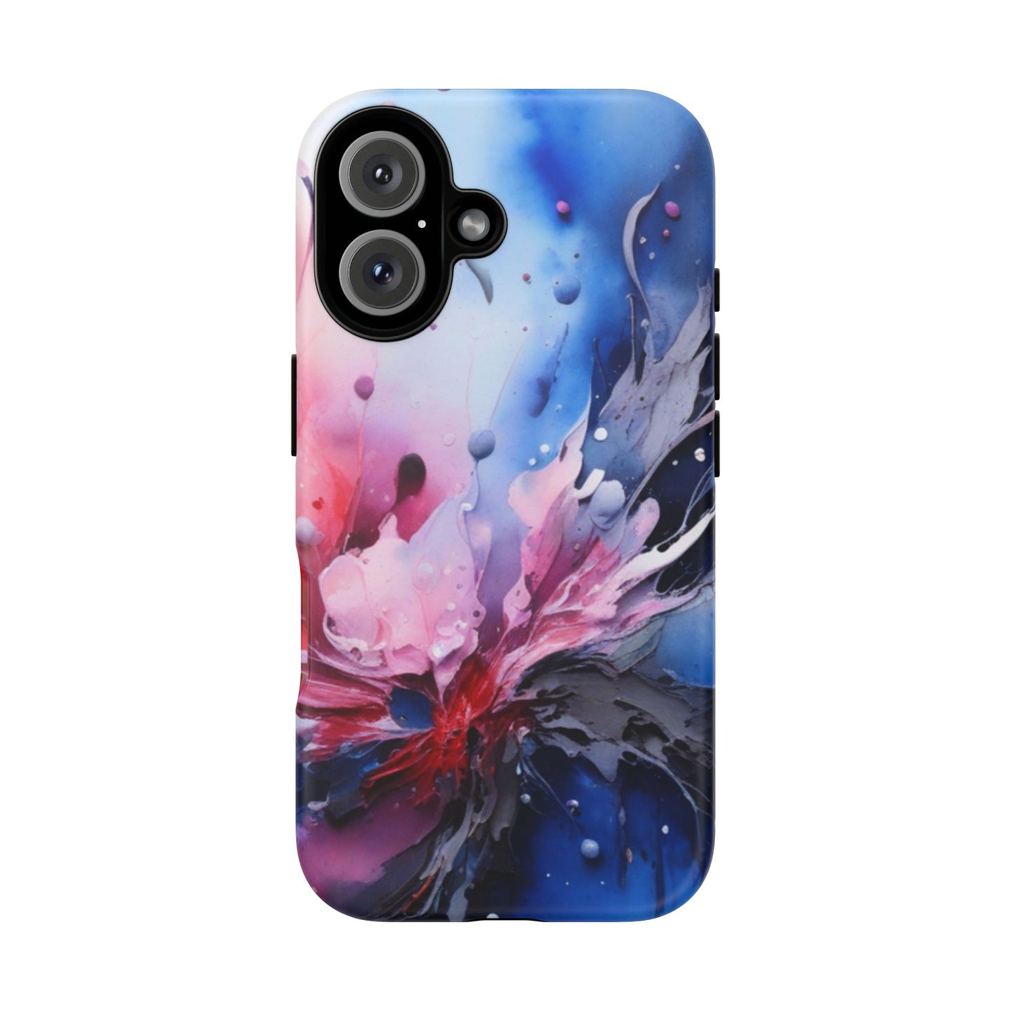 Tough Case — Abstract Pink & Blue Phone Case. iPhone Tough Cases Phone Cases for iPhone 17/16/15/14 – Dual Layer, Matte/Glossy Finish, Wireless Charging Compatible