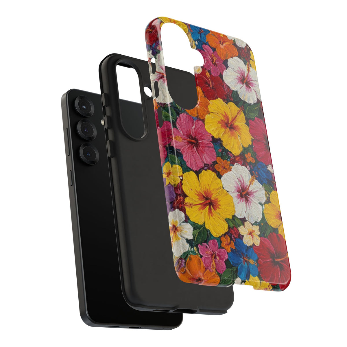 Tough Cases Phone Cases for Samsung Galaxy S26/S25/S24/S23/S22 – Dual Layer, Matte/Glossy Finish, Wireless Charging CompatibleFloral Hibiscus Tough Phone Case — Bright Tropical Flowers Protective Cover