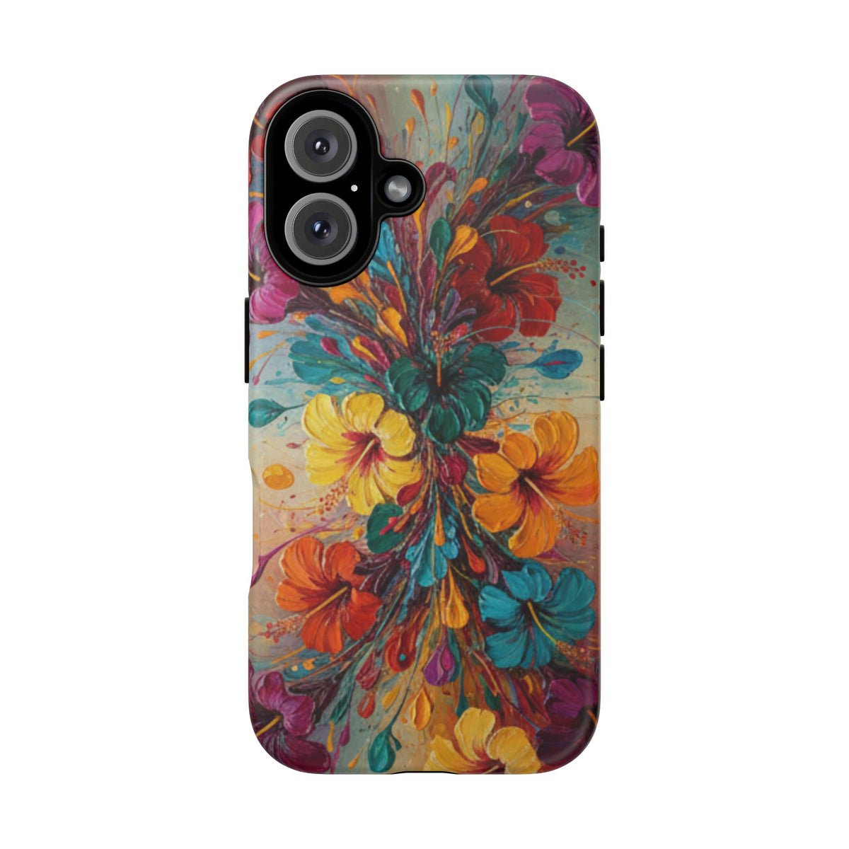 iPhone Tough Cases Phone Cases for iPhone 14\15\16\17\18 – Dual Layer, Matte/Glossy Finish, Wireless Charging Compatible. Floral Burst Tough Phone Case — Vibrant Flower Protective Case