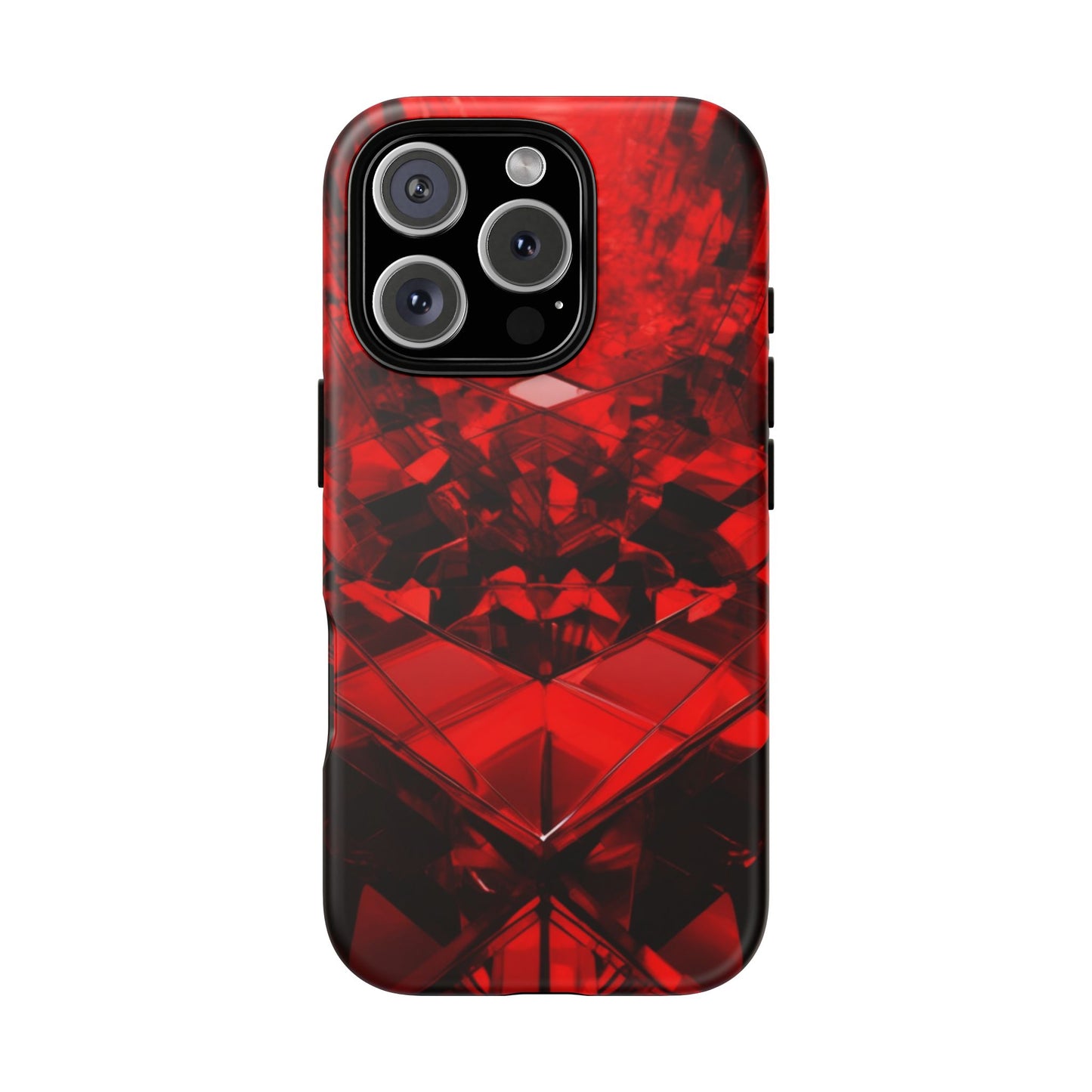 Red Crystal Design Phone Case for iPhone 17/16/15/14 - Tough, Stylish Protection