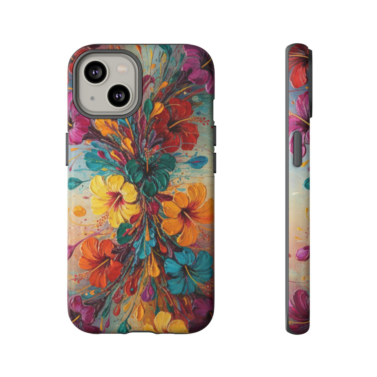 iPhone Tough Cases Phone Cases for iPhone 14\15\16\17\18 – Dual Layer, Matte/Glossy Finish, Wireless Charging Compatible. Floral Burst Tough Phone Case — Vibrant Flower Protective Case