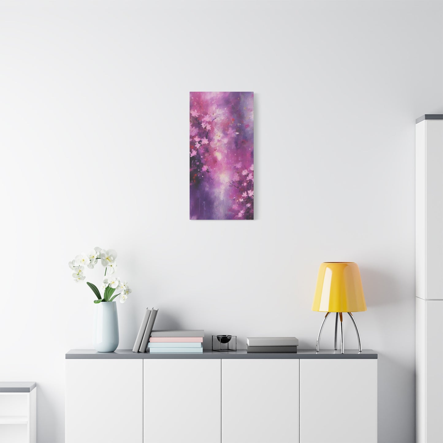 Abstract Art Canvas Print – Modern Wall Art, Digital Artwork, Matte Canvas, Ready to Hang, Home & Office Décor, Modern Wall Décor, Floral Abstract Wall Art - Purple Blossom Matte Canvas