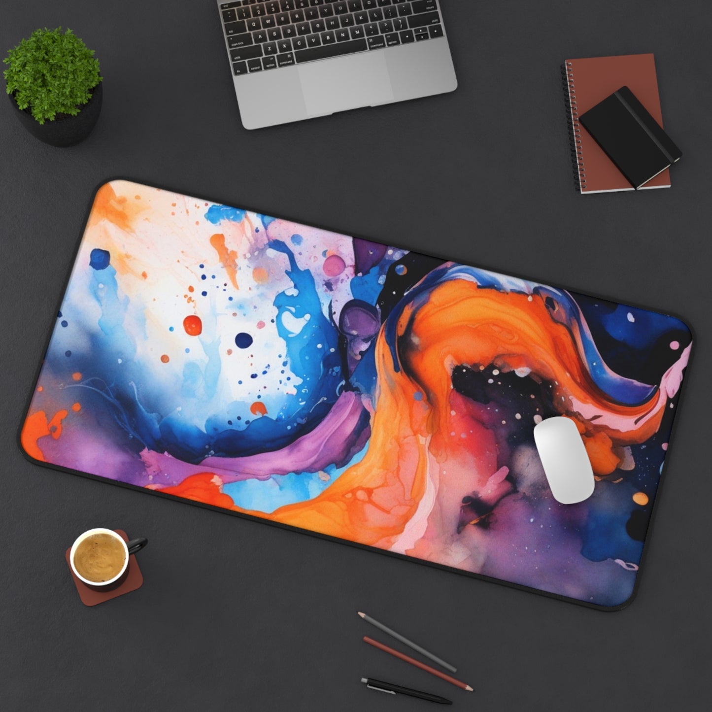 Large Gaming Mouse Pad – Premium Mouse Pad & Tech Accessory for Home & Office, Premium Desk Mat, Gaming Mouse Pad, Non-slip. Abstract Color Splash Desk Mat — Vibrant Fluid Art Mouse Pad