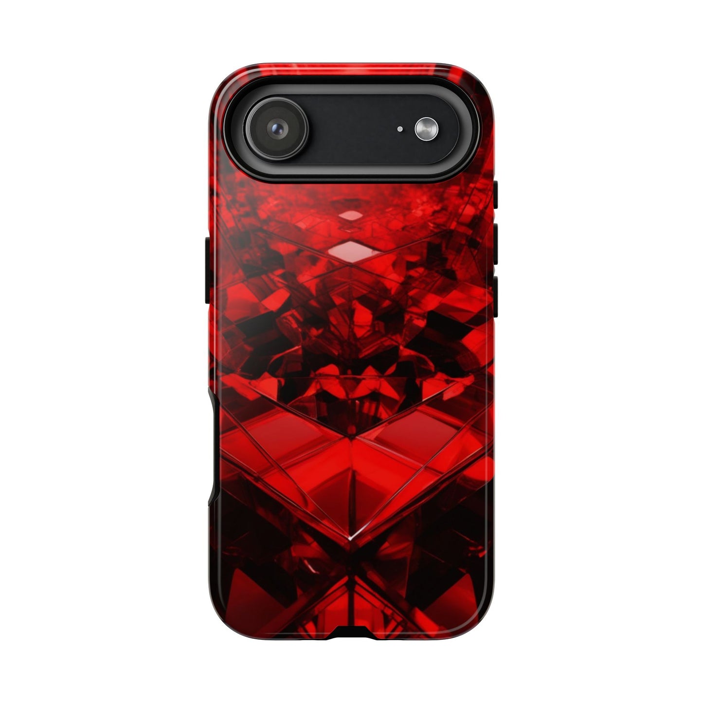 Red Crystal Design Phone Case for iPhone 17/16/15/14 - Tough, Stylish Protection