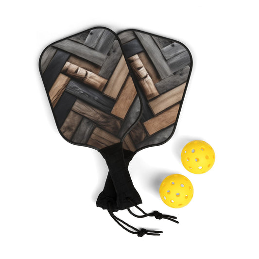 Pickleball Kit – Durable Wooden Paddles, Portable Set with Balls & Carry Bag for All Skill Levels - Perfect for Outdoor Fun!