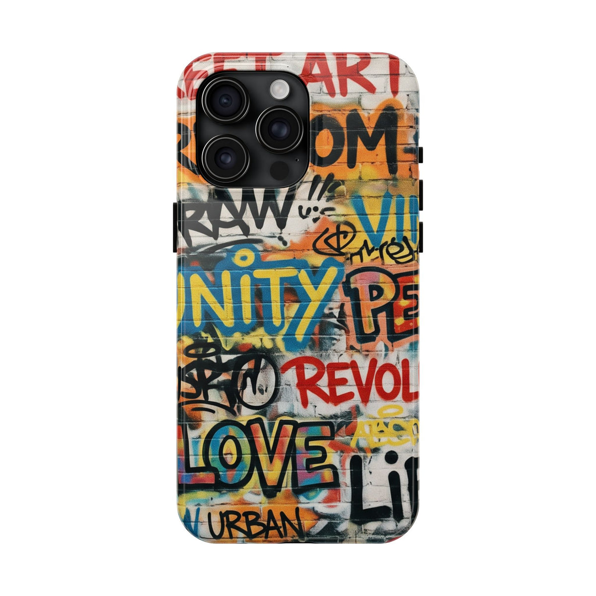 iPhone Tough Cases Phone Cases for iPhone 15\16\17\18 – Dual Layer, Matte/Glossy Finish, Wireless Charging Compatible. Urban Graffiti Tough Phone Case – Colorful Street Art Design