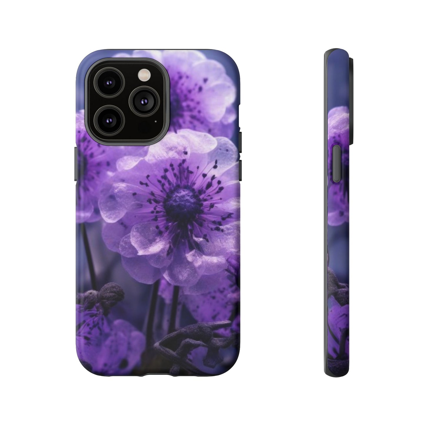 Purple Floral iPhone Case, Tough Cases for iPhone 17/16/15/14- Tough & Stylish Phone Protection. Gifts for her