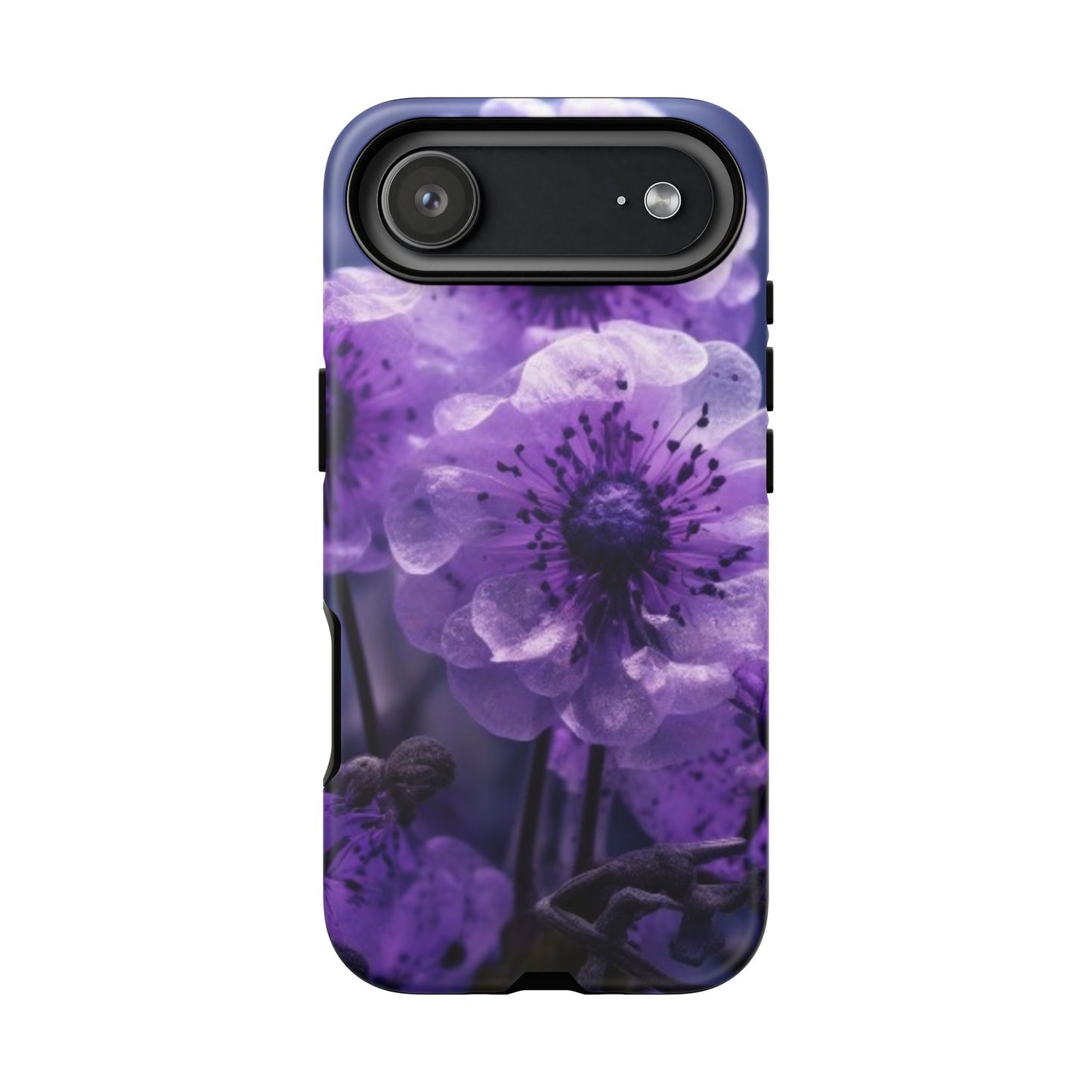 Purple Floral iPhone Case, Tough Cases for iPhone 17/16/15/14- Tough & Stylish Phone Protection. Gifts for her