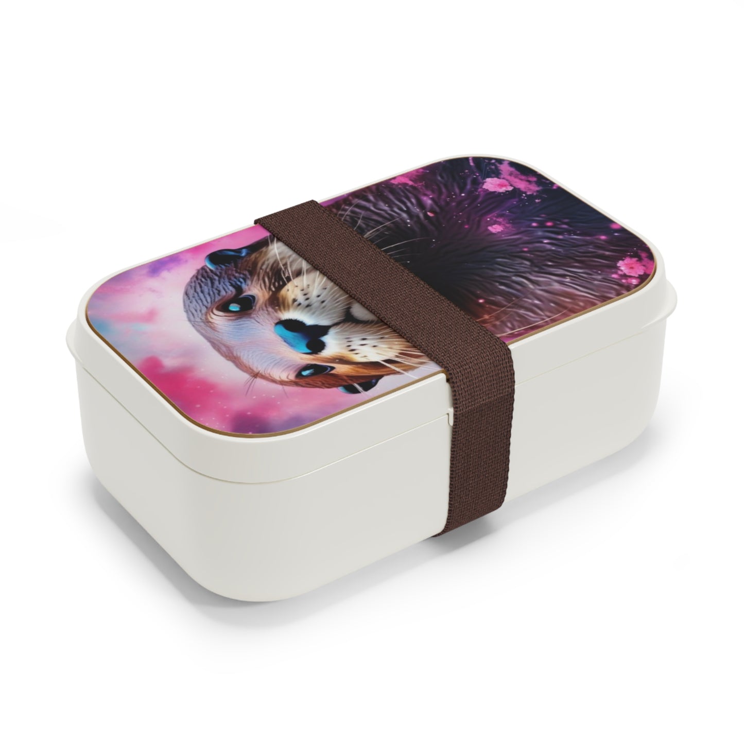 Stylish Bento Box Lunchbox – Portable, Designed Food Container with Wooden Lid & Two Moveable Compartments for Work, School & Picnics