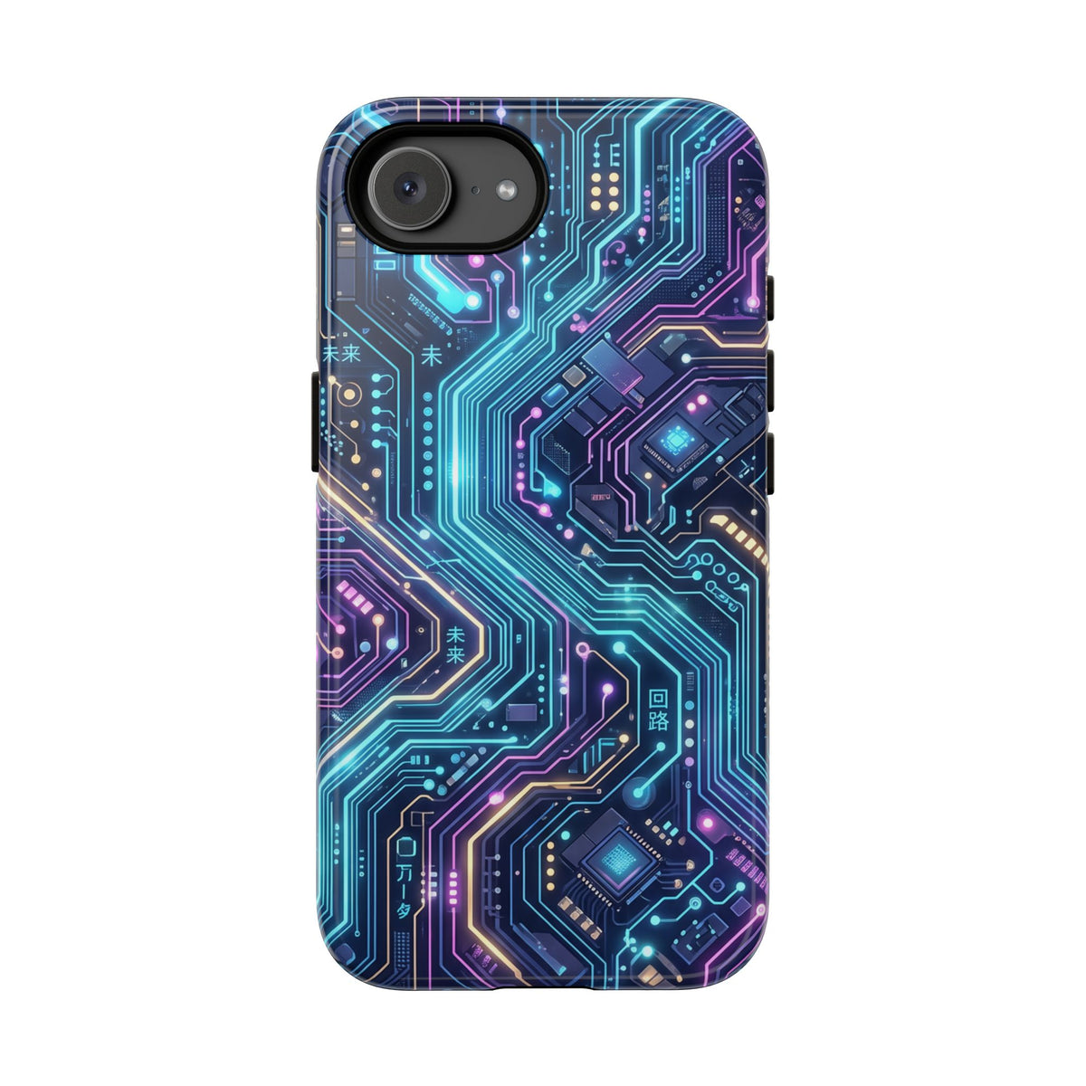 iPhone Tough Cases Phone Cases for iPhone 14\15\16\17\18 – Dual Layer, Matte/Glossy Finish, Wireless Charging Compatible. Tech Circuit Tough Phone Case.