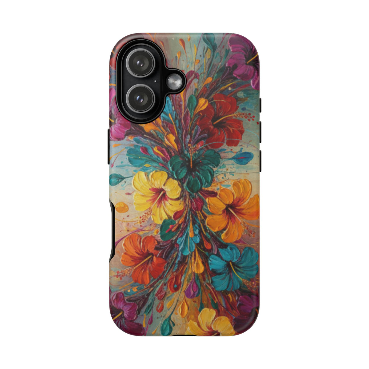 iPhone Tough Cases Phone Cases for iPhone 14\15\16\17\18 – Dual Layer, Matte/Glossy Finish, Wireless Charging Compatible. Floral Burst Tough Phone Case — Vibrant Flower Protective Case