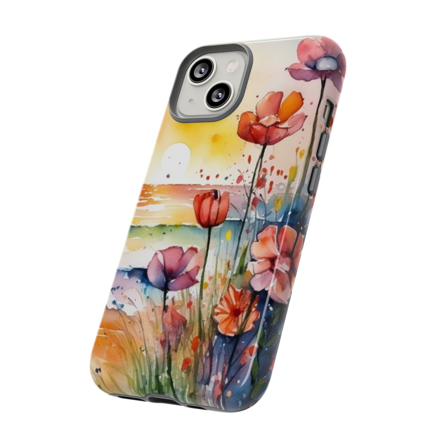 Floral Phone Case, Tough Cases Phone Cases for iPhone 17/16/15/14 - Tough Cases with Vibrant Watercolor Design