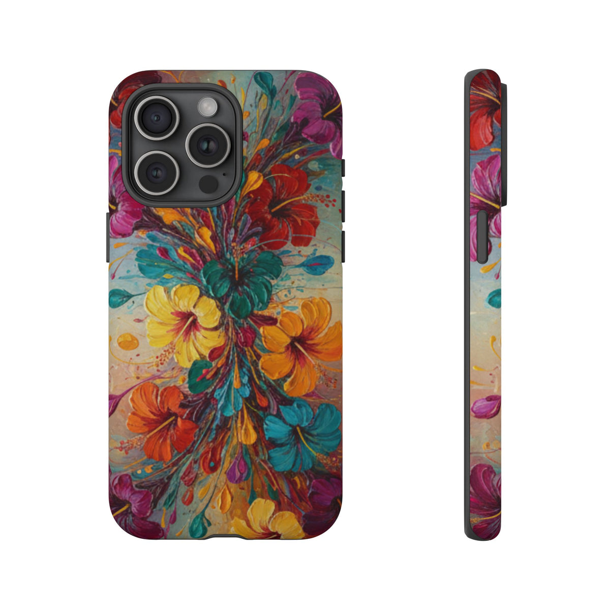 iPhone Tough Cases Phone Cases for iPhone 14\15\16\17\18 – Dual Layer, Matte/Glossy Finish, Wireless Charging Compatible. Floral Burst Tough Phone Case — Vibrant Flower Protective Case