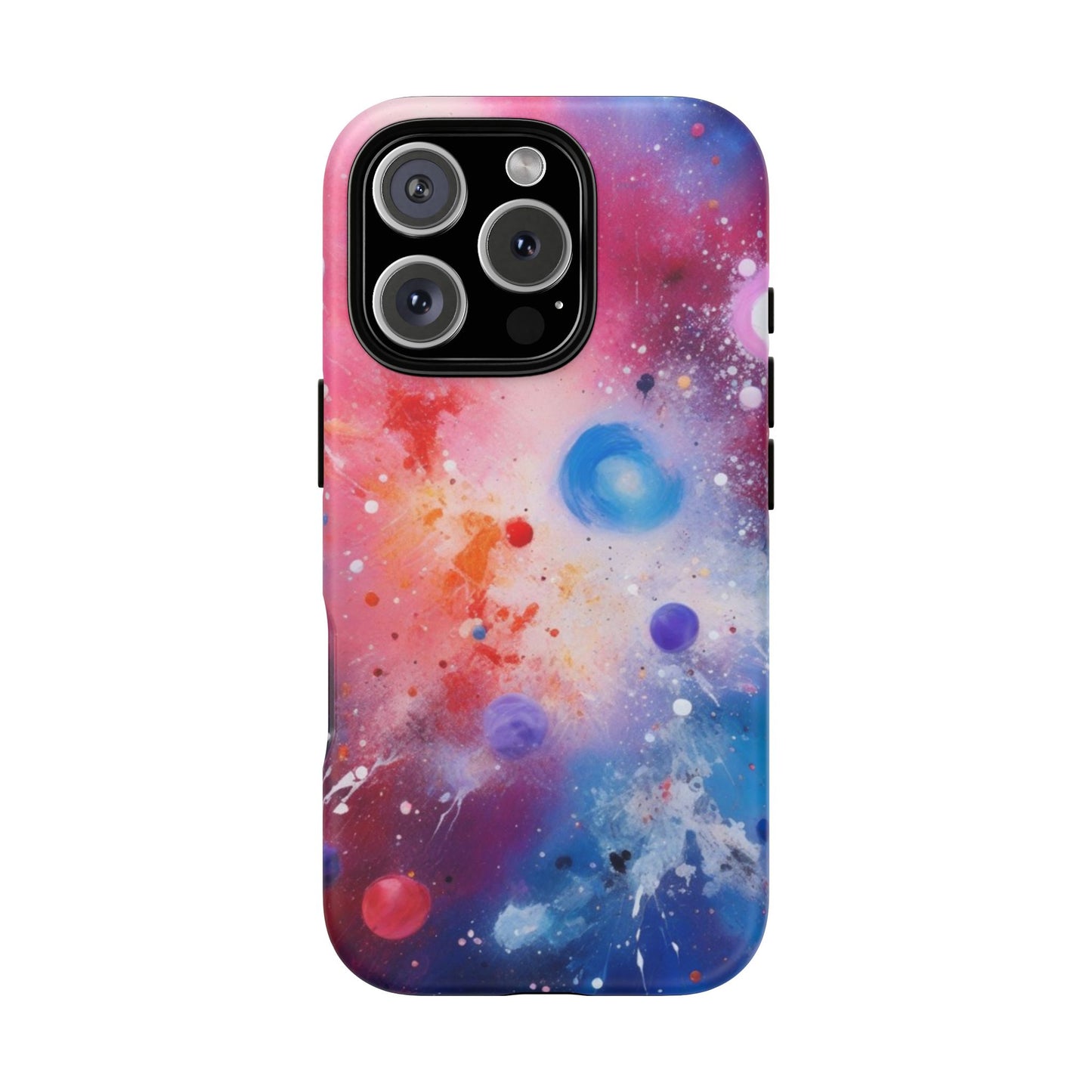 iPhone Tough Case Phone Case for iPhone 14\15\16 – Dual Layer, Matte/Glossy Finish, Wireless Charging Compatible, Galaxy-Themed Tough Phone Case – Vibrant Space Design