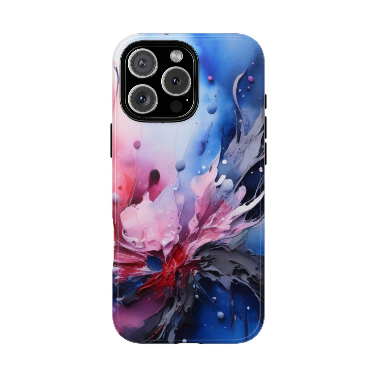 Tough Case — Abstract Pink & Blue Phone Case. iPhone Tough Cases Phone Cases for iPhone 17/16/15/14 – Dual Layer, Matte/Glossy Finish, Wireless Charging Compatible