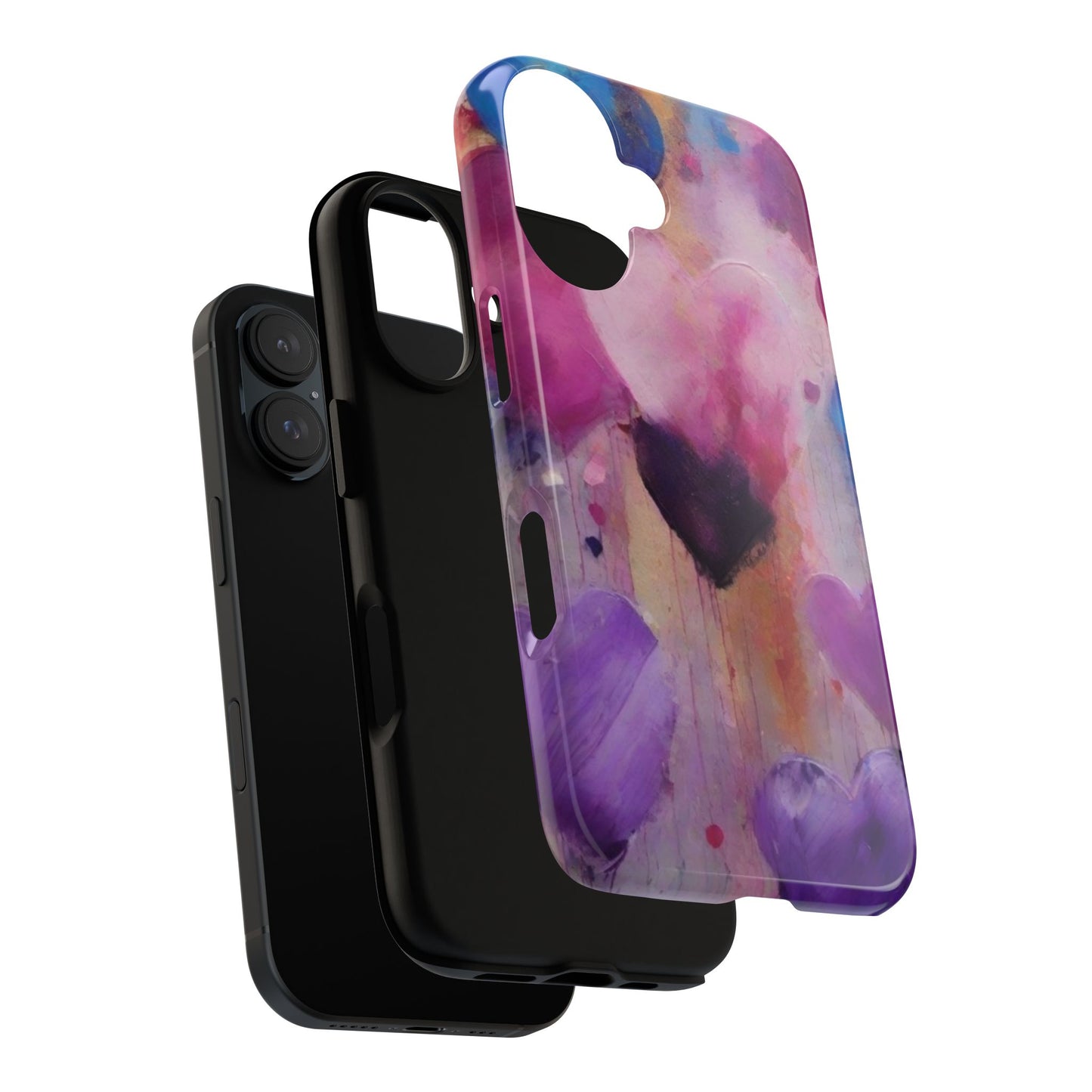 iPhone Tough Case Phone Case for iPhone 16, Samsung Galaxy S25 – Dual Layer, Matte/Glossy Finish, Wireless Charging Compatible