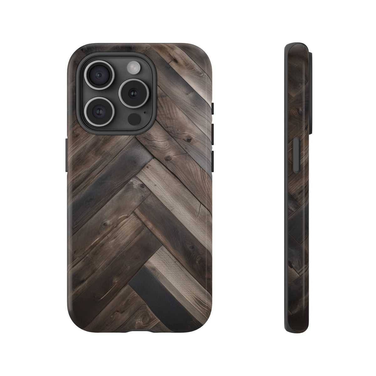 iPhone Tough Cases Phone Cases for iPhone 14\15\16\17\18– Dual Layer, Matte/Glossy Finish, Wireless Charging Compatible. Durable Phone Case with Modern Wood Design.