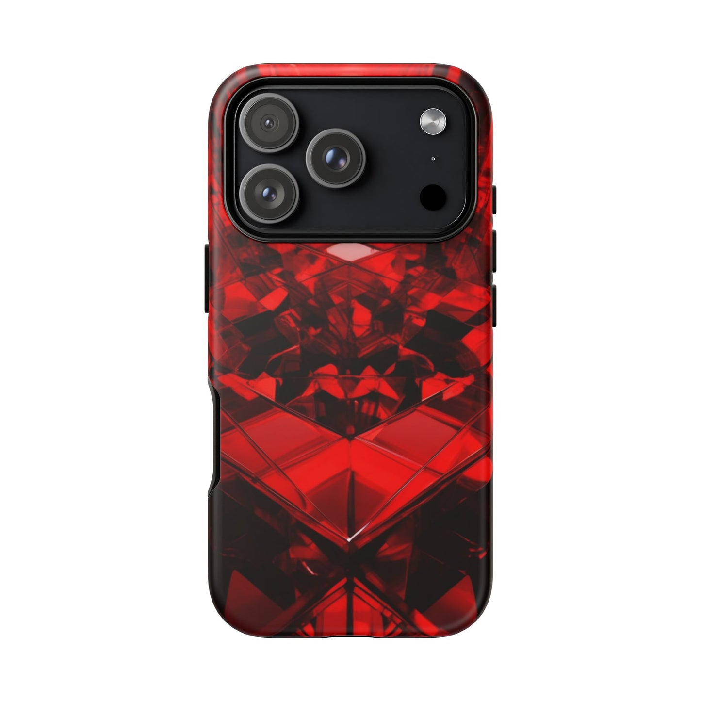 Red Crystal Design Phone Case for iPhone 17/16/15/14 - Tough, Stylish Protection