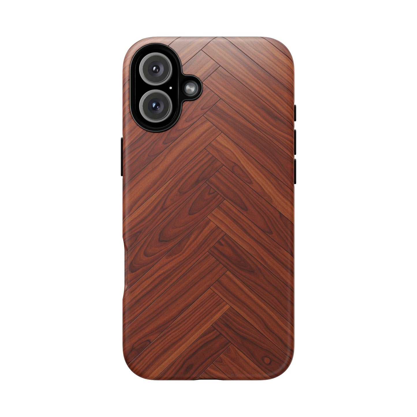 iPhone Tough Cases Phone Cases for iPhone 14\15\16\17 – Dual Layer, Matte/Glossy Finish, Wireless Charging Compatible. Tough Phone Case — Plastic Herringbone Walnut Protective Cover