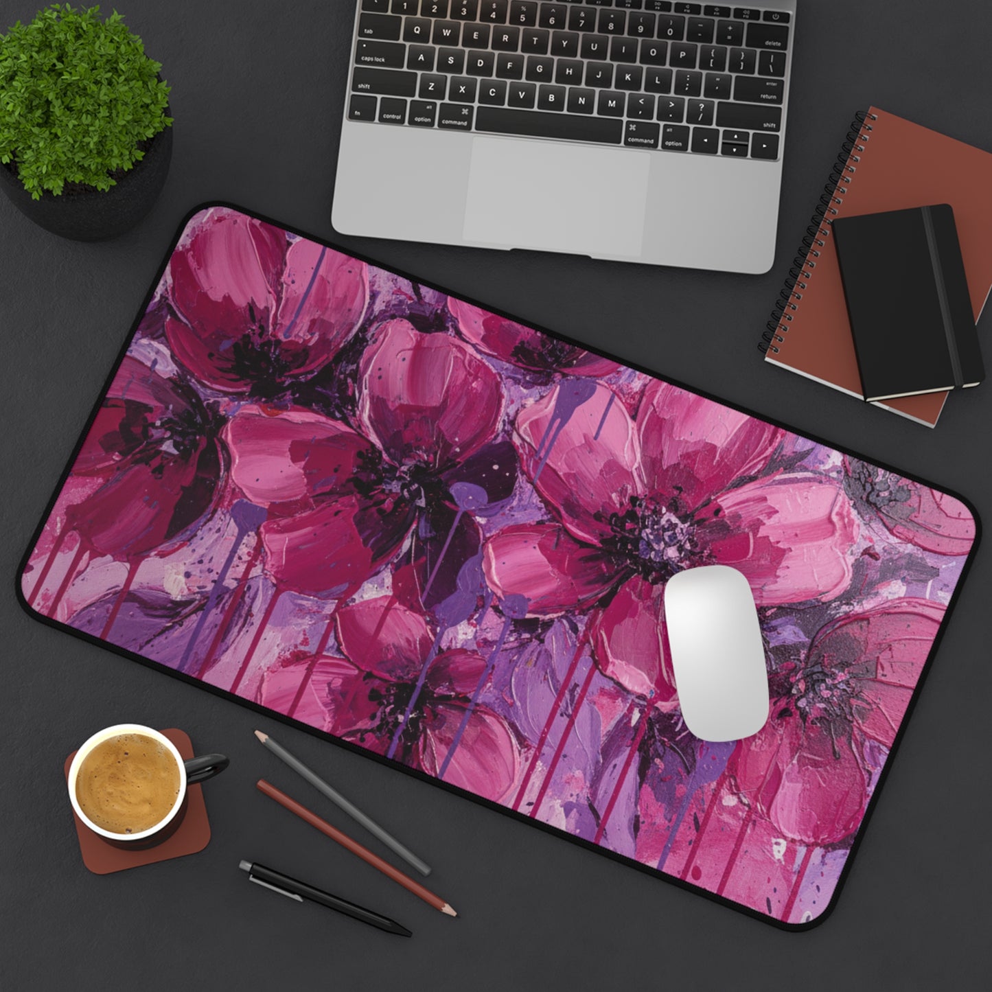 Large Gaming Mouse Pad – Premium Mouse Pad & Tech Accessory for Home & Office, Premium Desk Mat, Gaming Mouse Pad, Non-slip, Floral Desk Mat — Pink Mouse Pad for Home Office