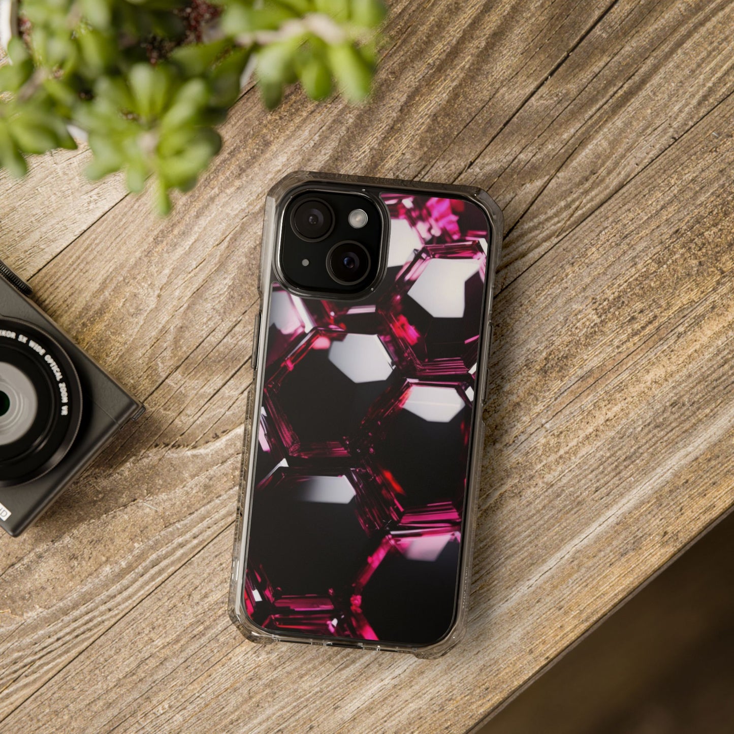 Magnetic Phone Case for iPhone 16/15/14 | Stylish Clear Impact Case, Trendy Protection for iPhone, Unique Gifts for Tech Lovers, Modern Aesthetic