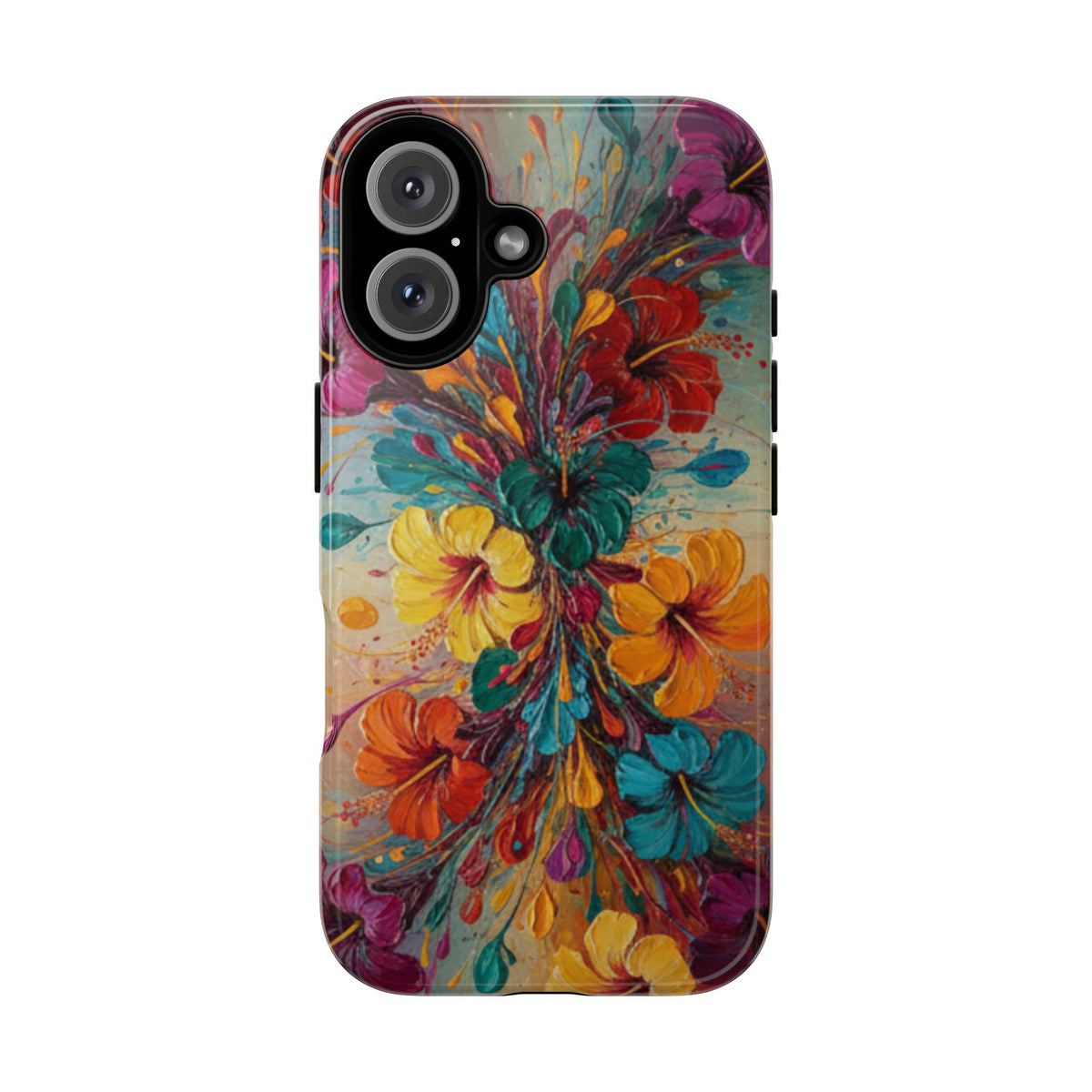 iPhone Tough Cases Phone Cases for iPhone 14\15\16\17\18 – Dual Layer, Matte/Glossy Finish, Wireless Charging Compatible. Floral Burst Tough Phone Case — Vibrant Flower Protective Case