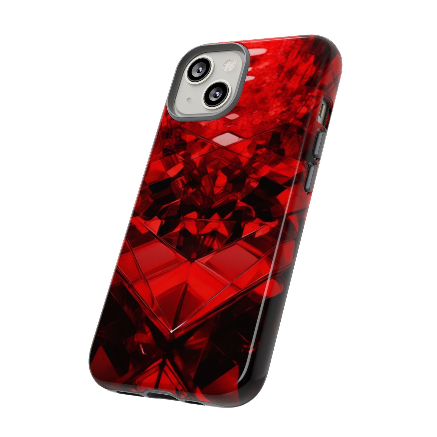 Red Crystal Design Phone Case for iPhone 17/16/15/14 - Tough, Stylish Protection