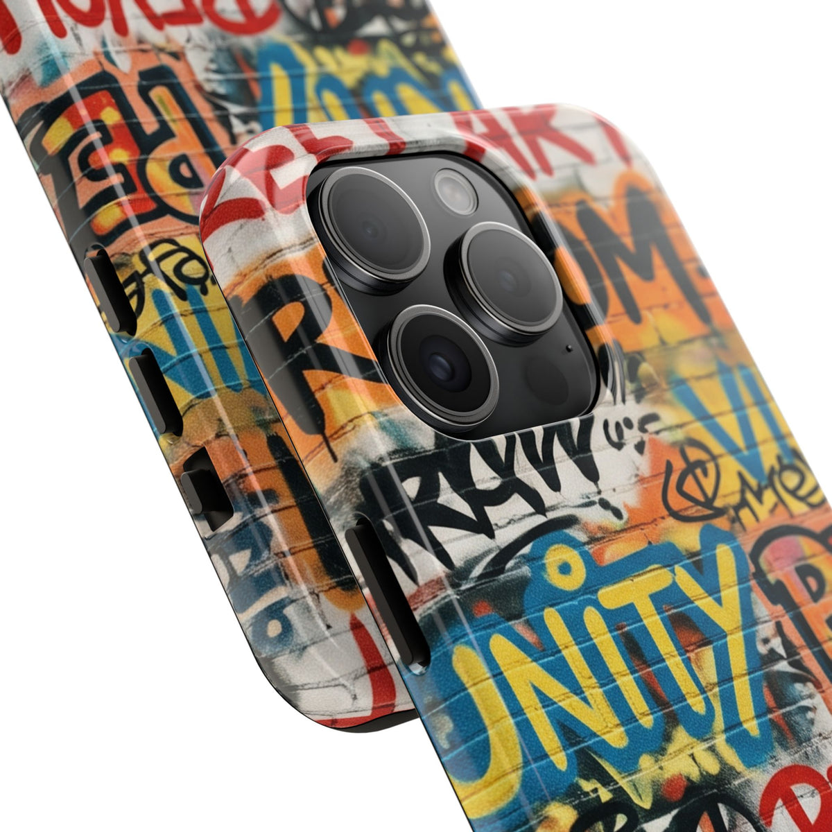 iPhone Tough Cases Phone Cases for iPhone 15\16\17\18 – Dual Layer, Matte/Glossy Finish, Wireless Charging Compatible. Urban Graffiti Tough Phone Case – Colorful Street Art Design