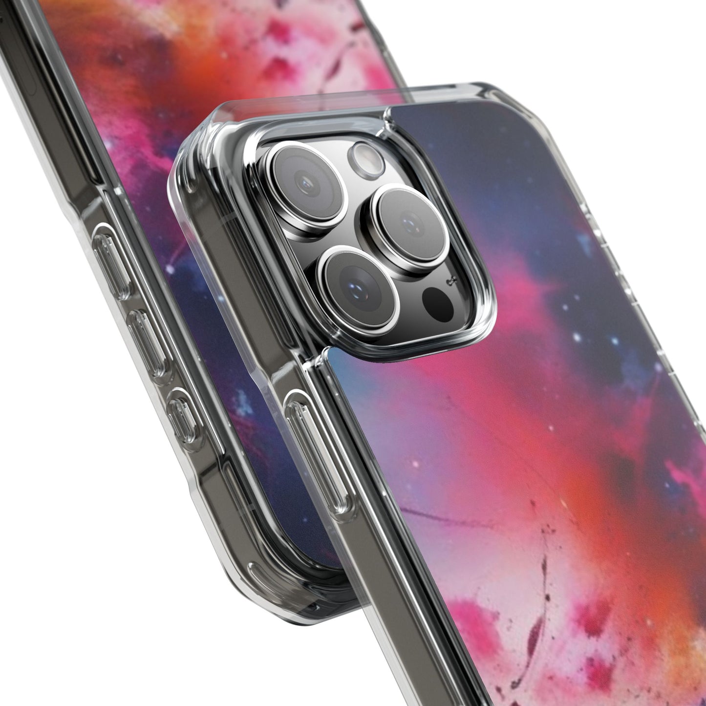 Cosmic Magnetic Phone Case for iPhone 16/15/14 - Nebula Design, Clear Impact Cover, Galaxy Phone Accessory, Unique Gift for Tech Lovers, Phone Protector