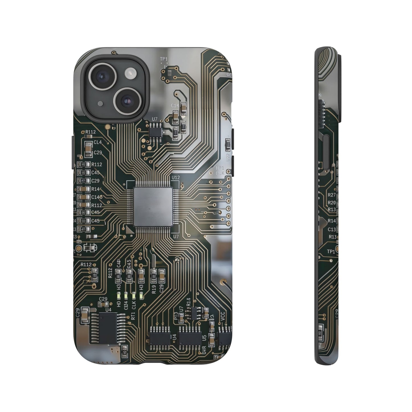 iPhone Tough Cases Phone Cases for iPhone 14\15\16\17 – Dual Layer, Matte/Glossy Finish, Wireless Charging Compatible. Circuit Board Tough Phone Case — Tech-Inspired Protective iPhone Cover