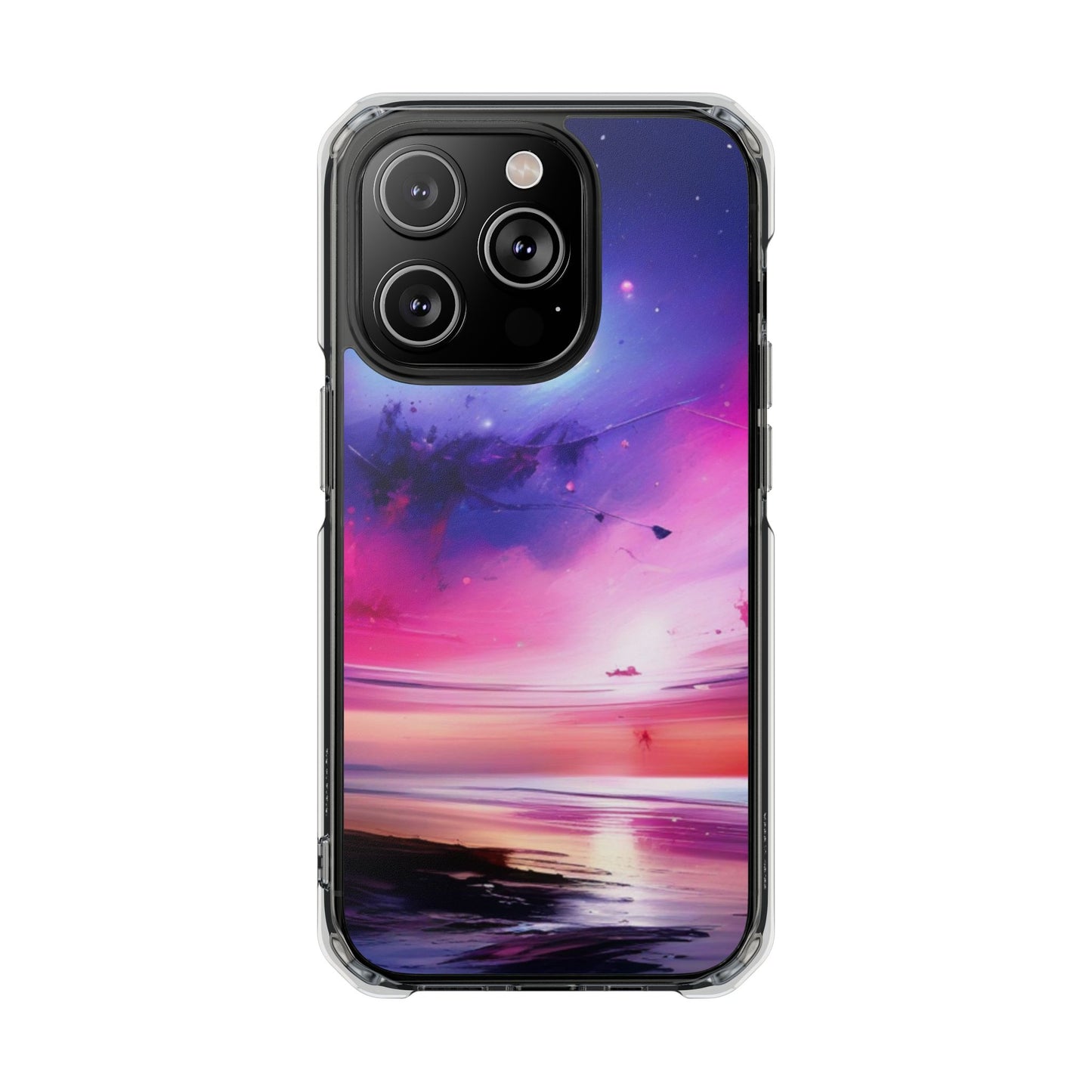 Magnetic Impact Phone Case for iPhone 16/15/14, Magnetic Clear Impact Phone Cases - Galaxy Vibe, Protective Cover, Customizable Gift, Stylish Phone Accessory, Unique Design