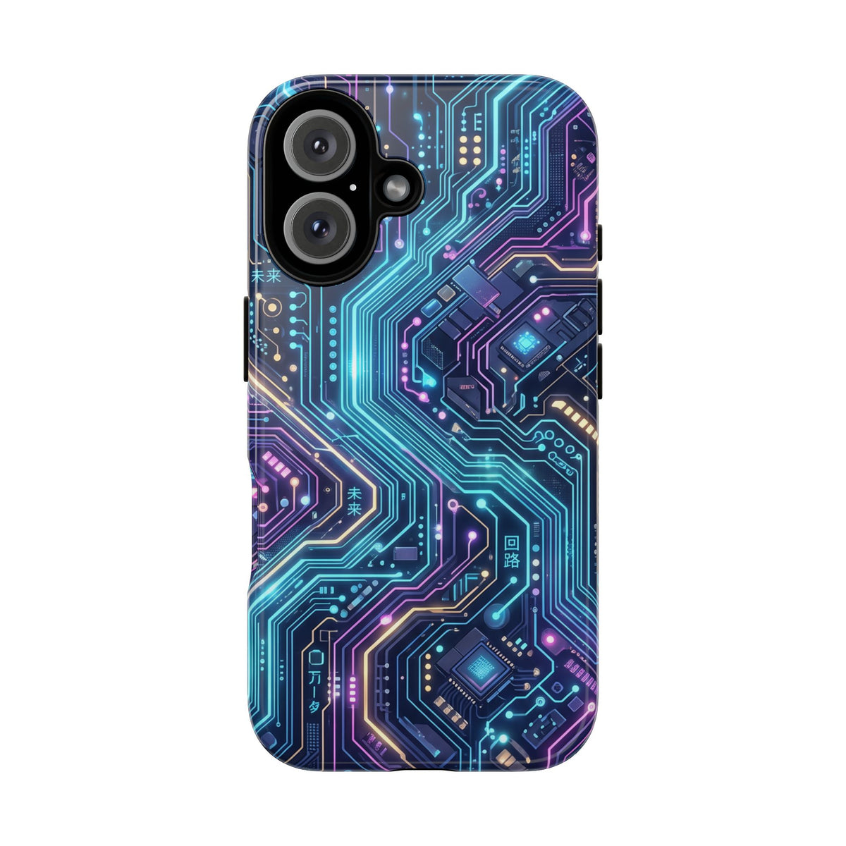 iPhone Tough Cases Phone Cases for iPhone 14\15\16\17\18 – Dual Layer, Matte/Glossy Finish, Wireless Charging Compatible. Tech Circuit Tough Phone Case.