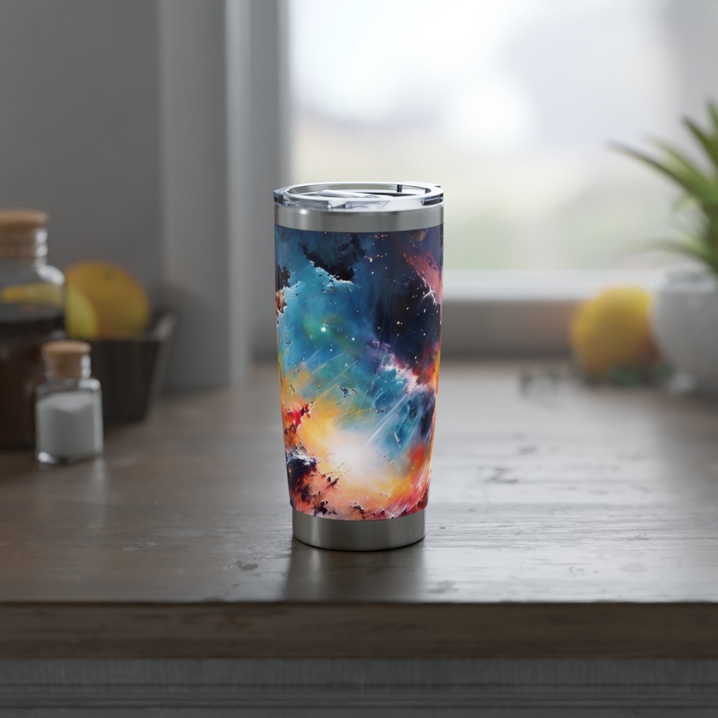 Galaxy Nebula Vagabond 20oz Tumbler - Insulated Stainless Steel Travel Tumbler, Spill-Re sistant, Double-Wall, Car Cup Holder Friendly. Cosmic Travel Tumbler - Space-Inspired 20oz Insulated Drinkware, Perfect for Travel, Camping, Gifts, and Stargazing