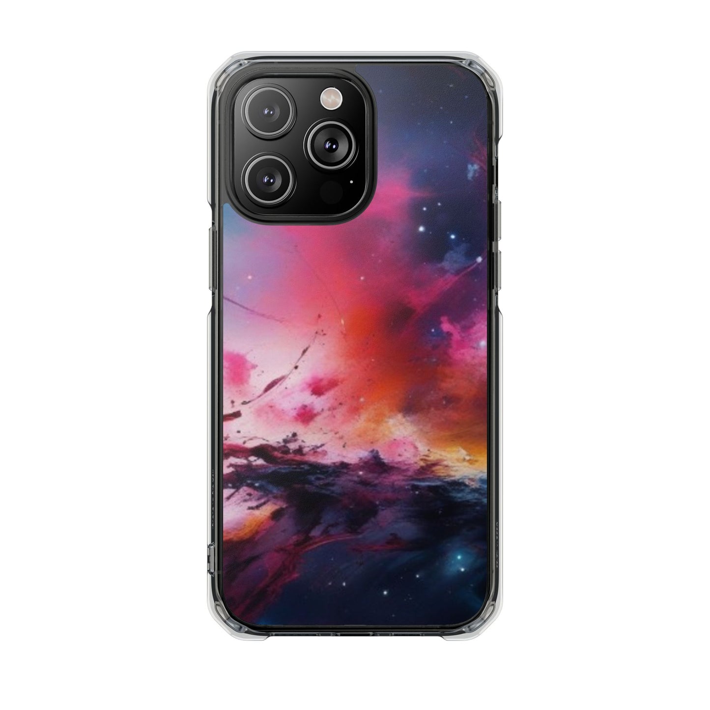Cosmic Magnetic Phone Case for iPhone 16/15/14 - Nebula Design, Clear Impact Cover, Galaxy Phone Accessory, Unique Gift for Tech Lovers, Phone Protector
