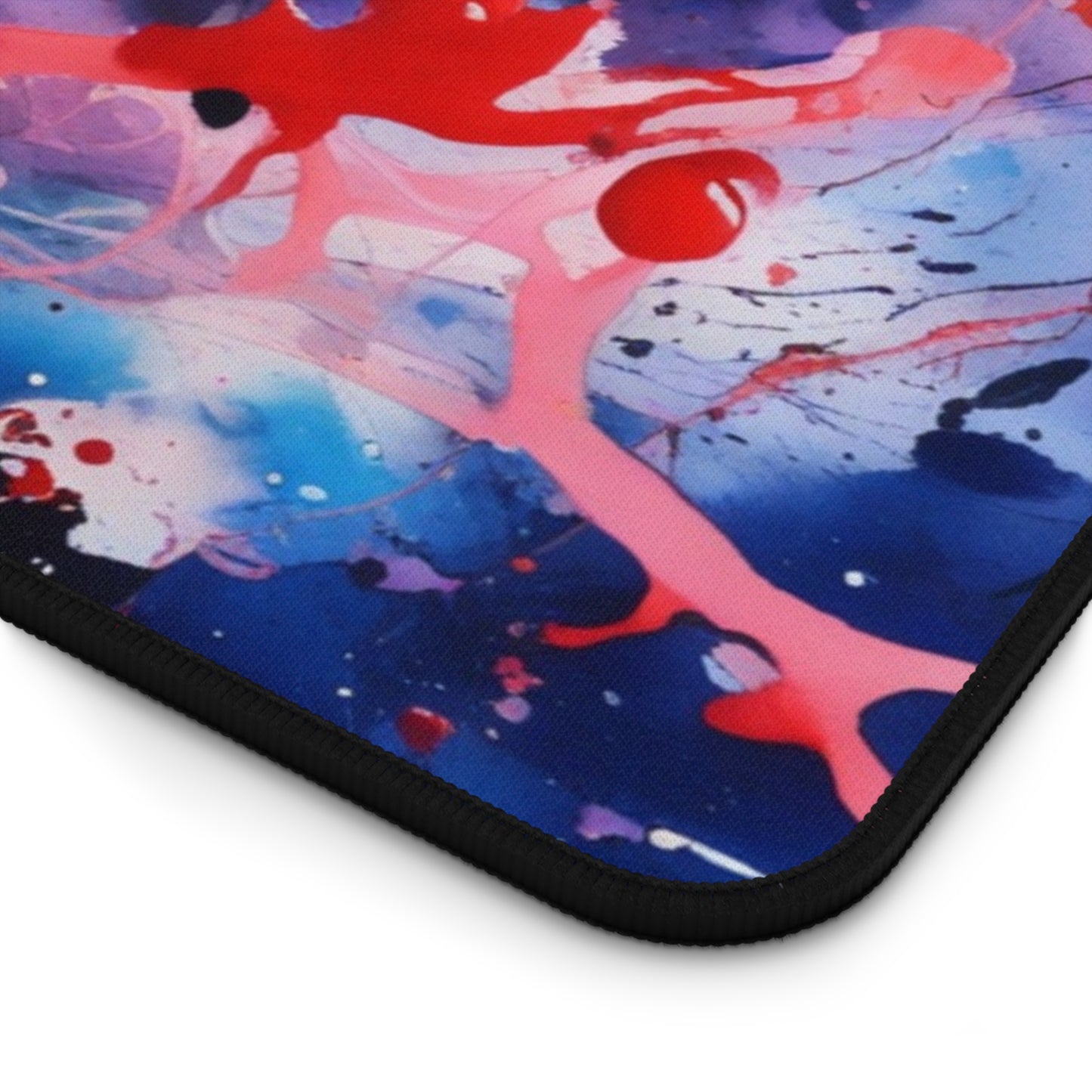 Large Gaming Mouse Pad – Premium Mouse Pad & Tech Accessory for Home & Office, Premium Desk Mat, Gaming Mouse Pad, Non-slip. Abstract Splash Desk Mat — Red & Blue Artistic Mouse Pad