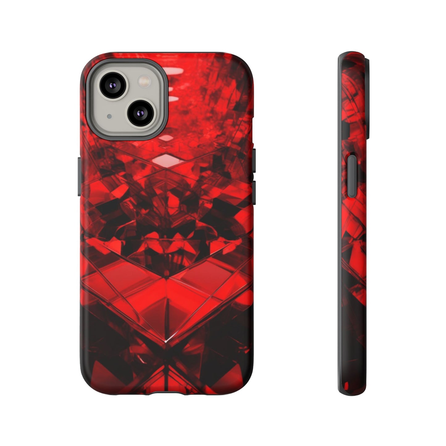 Red Crystal Design Phone Case for iPhone 17/16/15/14 - Tough, Stylish Protection