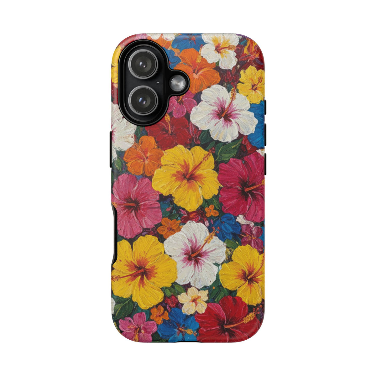 iPhone Tough Cases Phone Cases for iPhone 14\15\16\17 – Dual Layer, Matte/Glossy Finish, Wireless Charging CompatibleFloral Hibiscus Tough Phone Case — Bright Tropical Protection