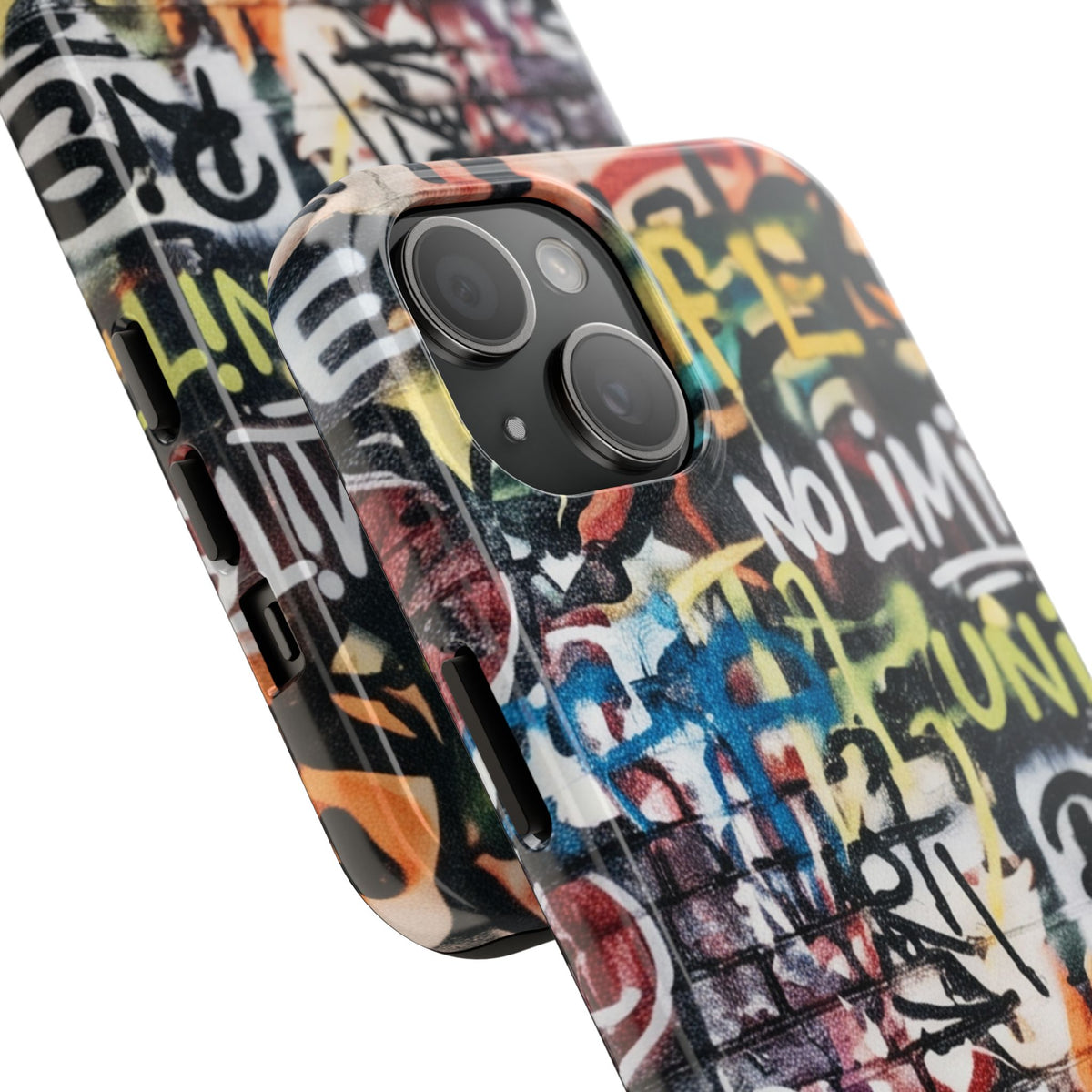 iPhone Tough Cases Phone Cases for iPhone 15\16\17\18 – Dual Layer, Matte/Glossy Finish, Wireless Charging Compatible. Graffiti Tough Phone Case