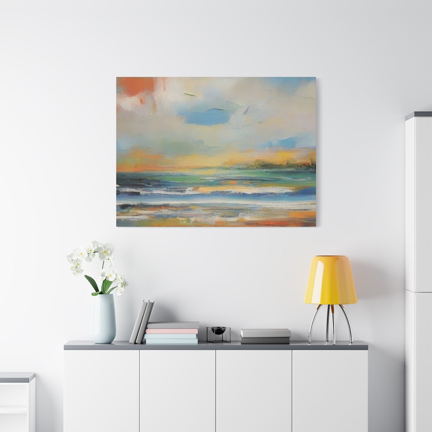 Abstract Art Canvas Print – Modern Wall Art, Matte Canvas, Ready to Hang, Home & Office Décor, Modern Wall Décor, Serene Coastal Canvas Art