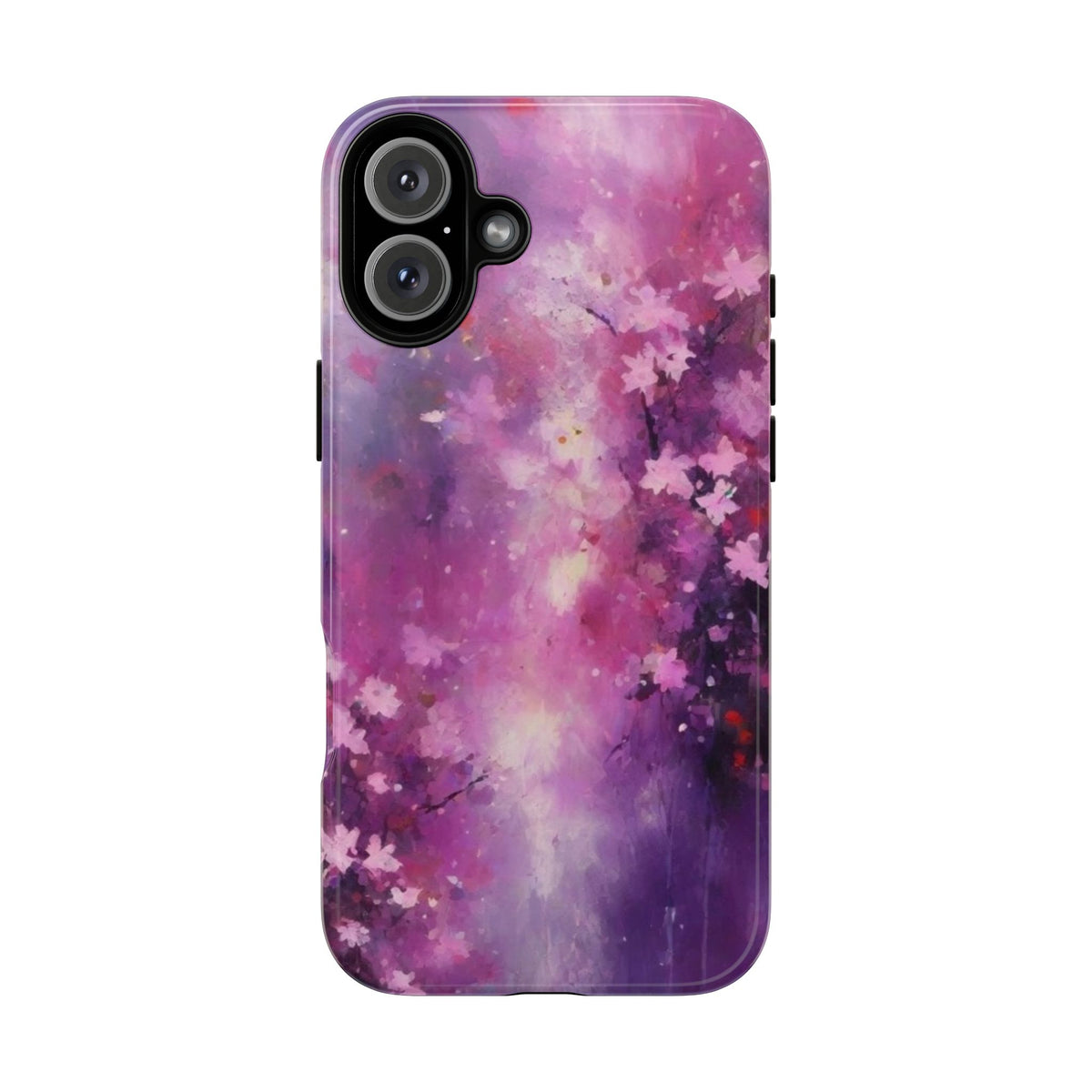 iPhone Tough Case Phone Case for iPhone 14\15\16 – Dual Layer, Matte/Glossy Finish, Wireless Charging Compatible, Cherry Blossom Phone Case