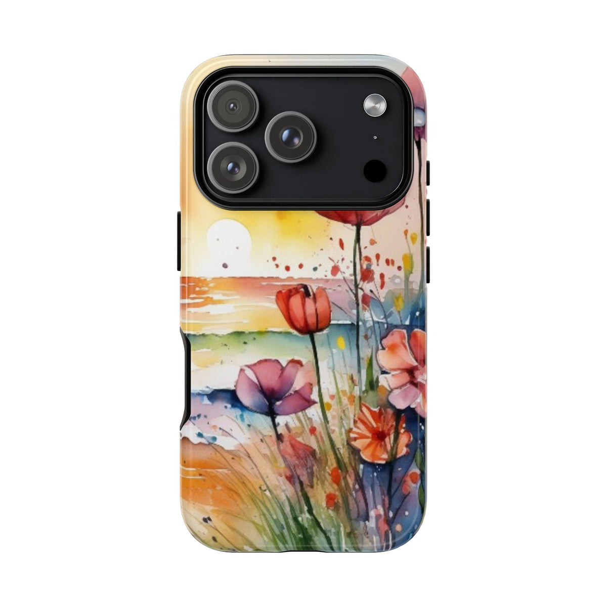 Floral Phone Case, Tough Cases Phone Cases for iPhone 17/16/15/14 - Tough Cases with Vibrant Watercolor Design