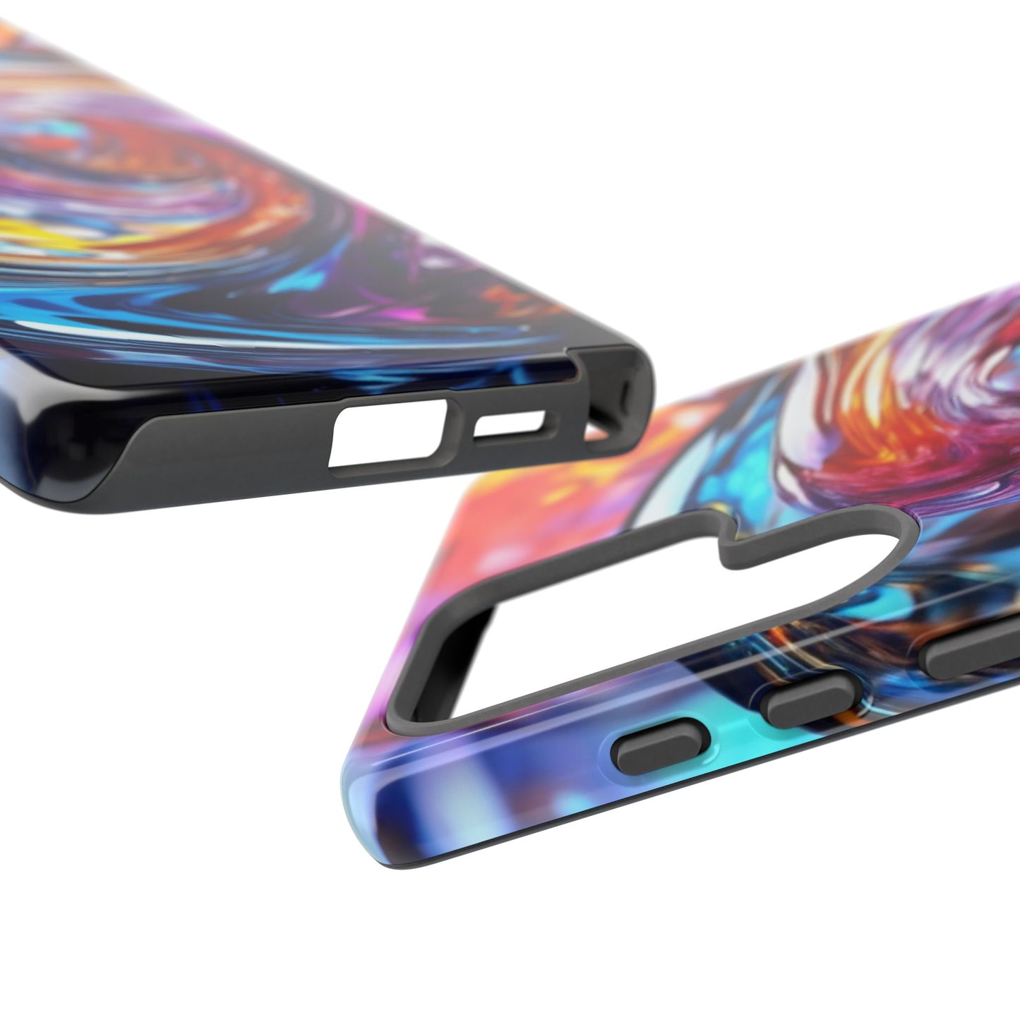 Tough Case Phone Case for Samsung Galaxy S25/S24 – Dual Layer, Matte/Glossy Finish, Wireless Charging Compatible, Vibrant Swirl Phone Case - Tough Cases for Stylish Protection