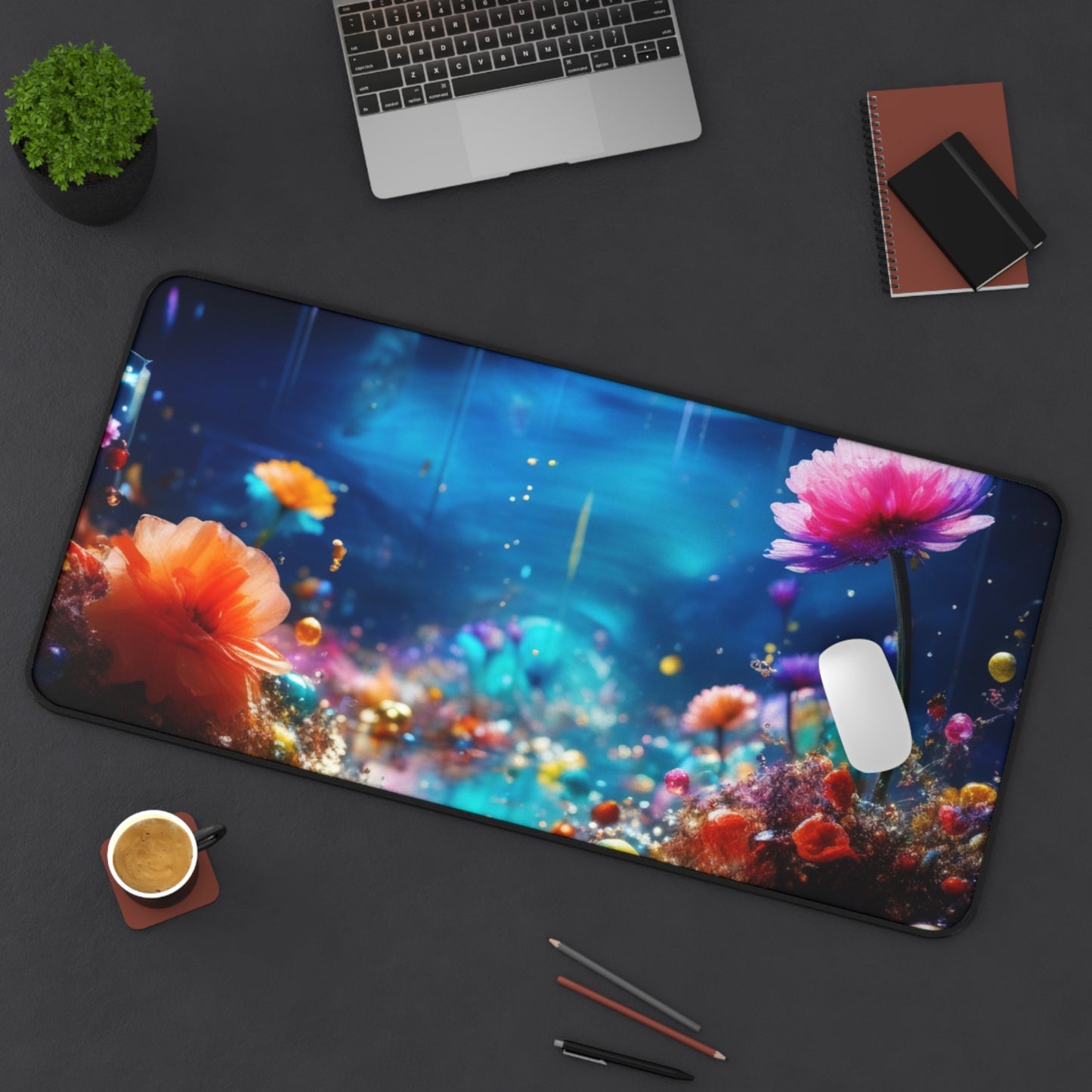 Large Gaming Mouse Pad – Premium Mouse Pad & Tech Accessory for Home & Office, Premium Desk Mat, Gaming Mouse Pad, Non-slip. Floral Dreamscape Desk Mat — Vibrant Underwater Garden Mouse Pad