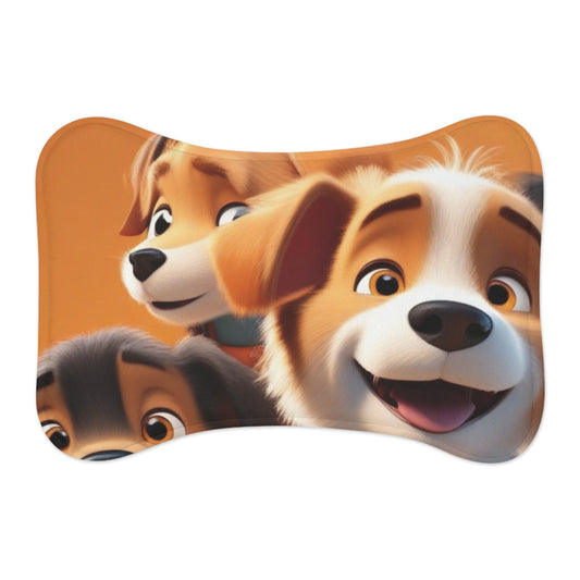 Designer Pet Feeding Mat – Non-Slip, Absorbent & Bone Shaped for Mess-Free Meals