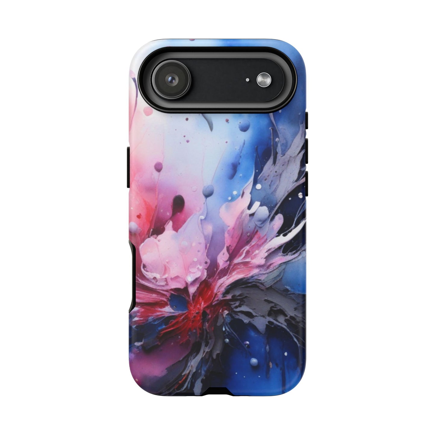 Tough Case — Abstract Pink & Blue Phone Case. iPhone Tough Cases Phone Cases for iPhone 17/16/15/14 – Dual Layer, Matte/Glossy Finish, Wireless Charging Compatible