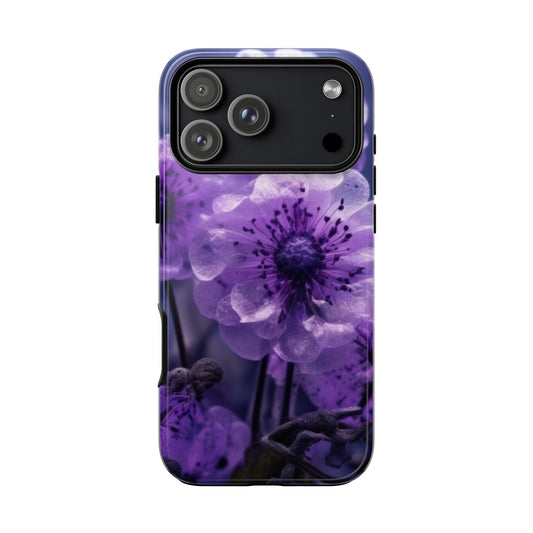 Purple Floral iPhone Case, Tough Cases for iPhone 17/16/15/14- Tough & Stylish Phone Protection. Gifts for her