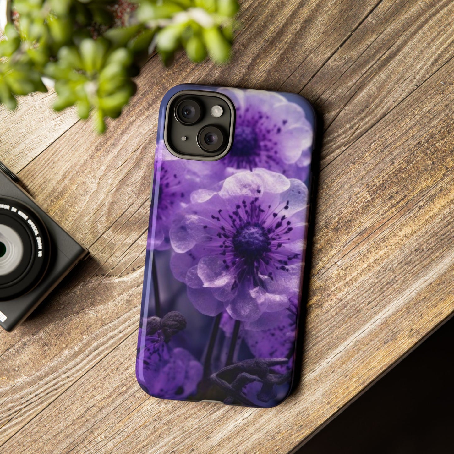 Purple Floral iPhone Case, Tough Cases for iPhone 17/16/15/14- Tough & Stylish Phone Protection. Gifts for her